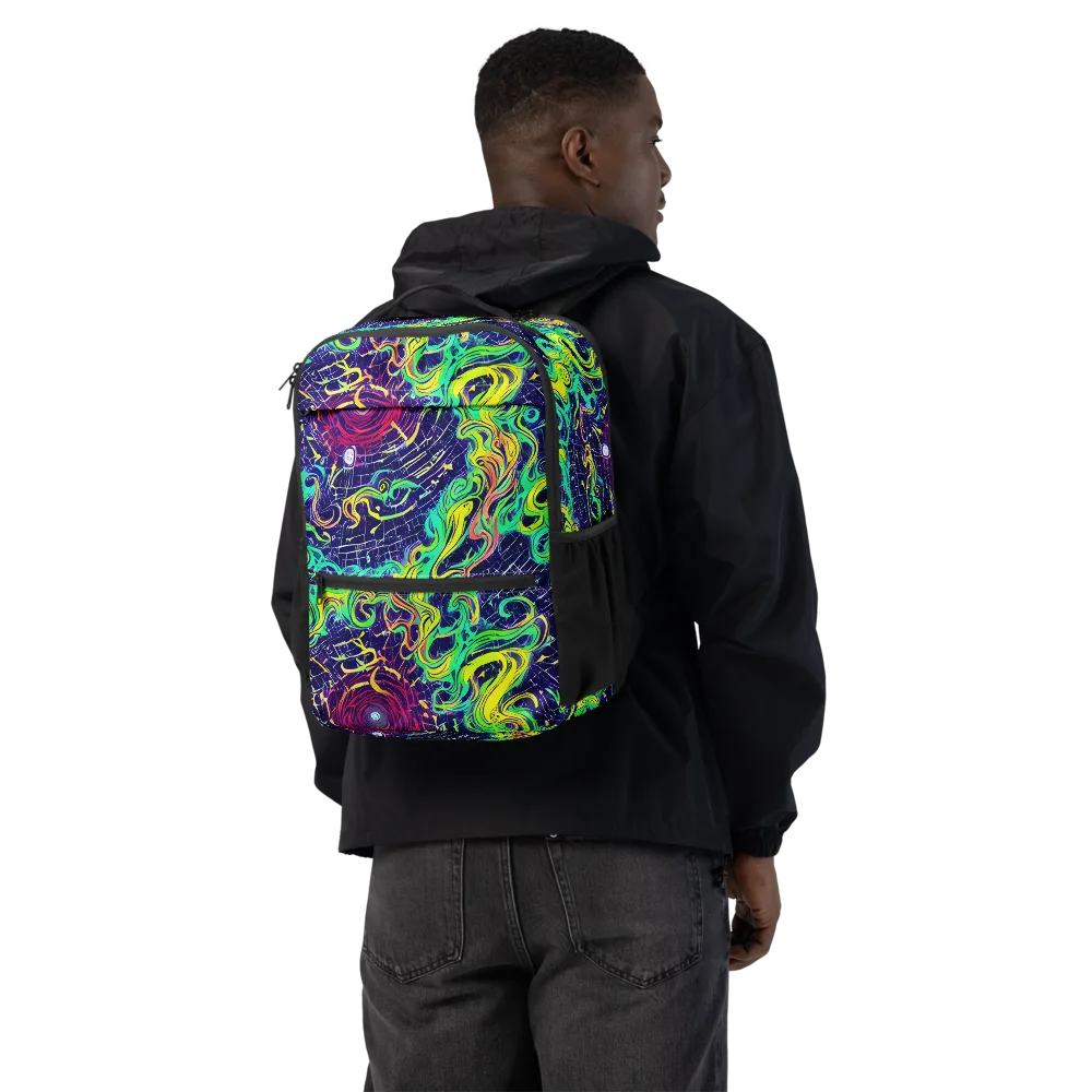 Neon Whirlwind on Utility Backpack — Back