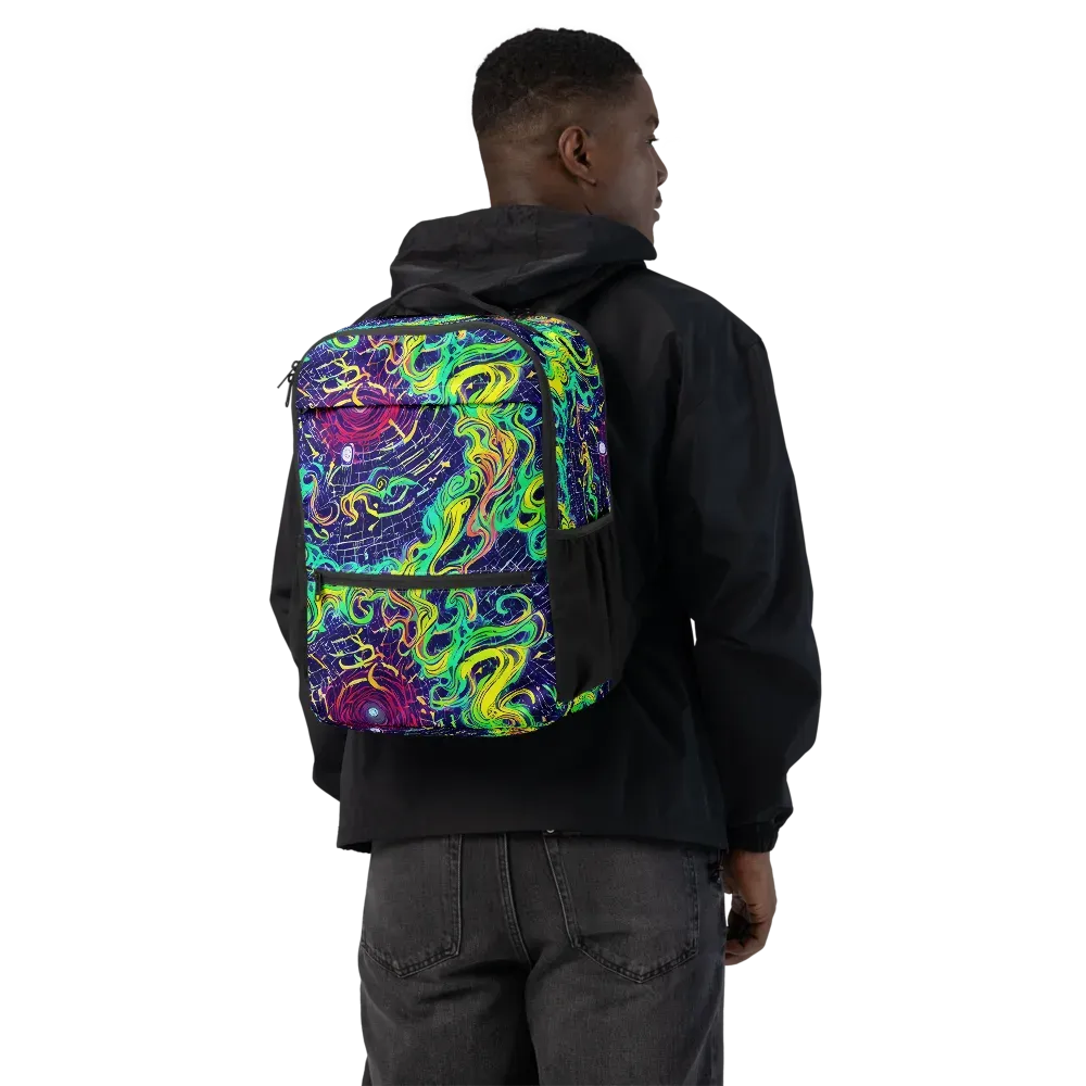 Neon Whirlwind on Utility Backpack — Back