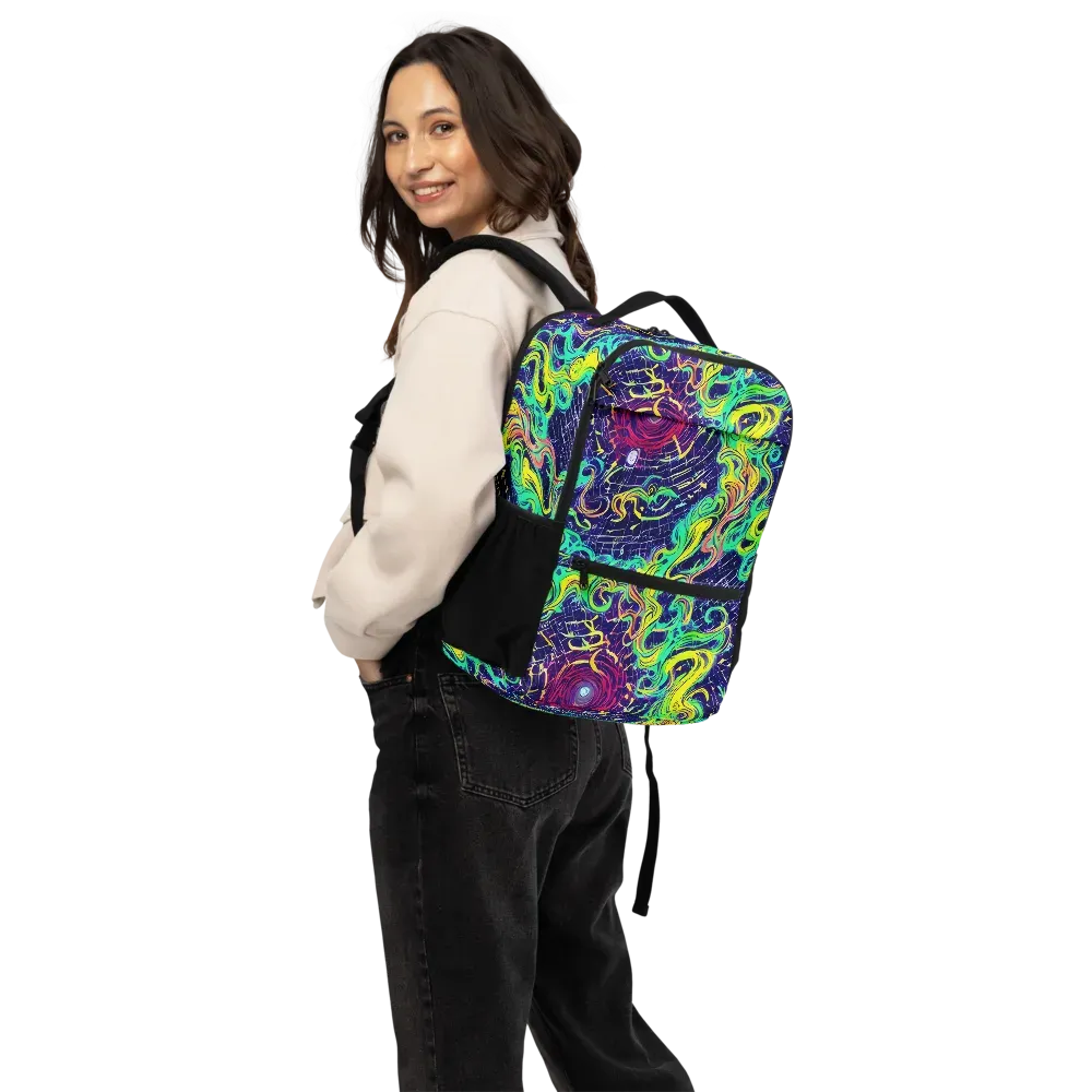Neon Whirlwind on Utility Backpack — Back