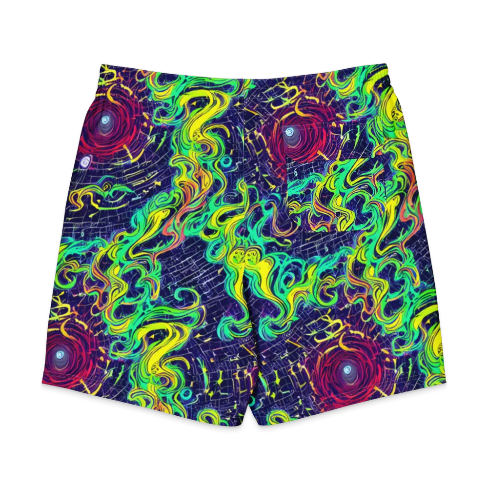 Neon Whirlwind on Men's Board Shorts — Back