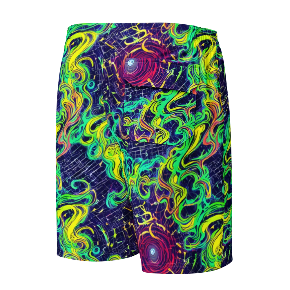 Neon Whirlwind on Men's Board Shorts — Back