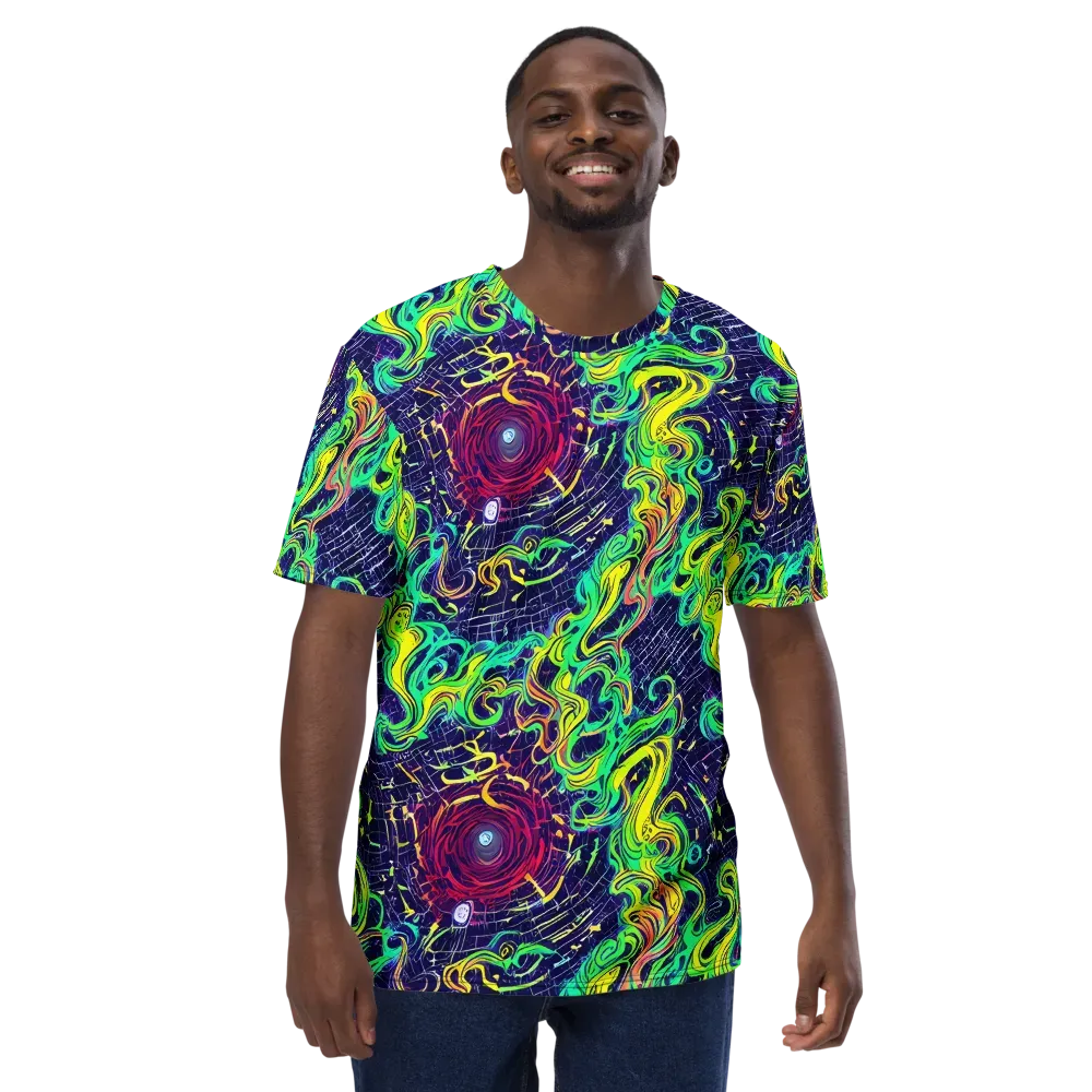 Neon Whirlwind on Men's Crew Neck T-Shirt — Front
