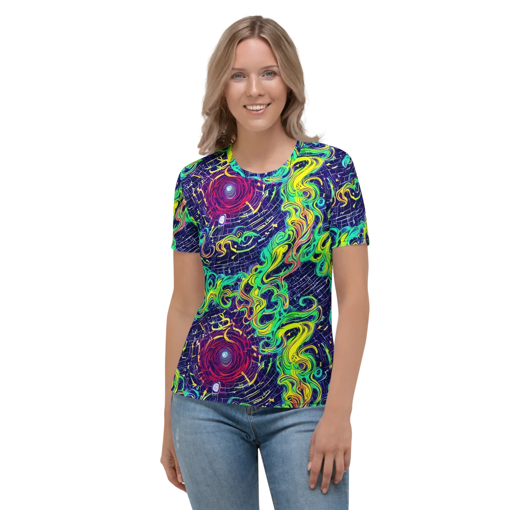 Neon Whirlwind on Women's Crew Neck T-Shirt — Front