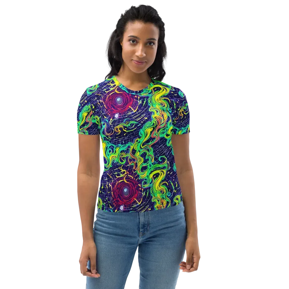 Neon Whirlwind on Women's Crew Neck T-Shirt — Front