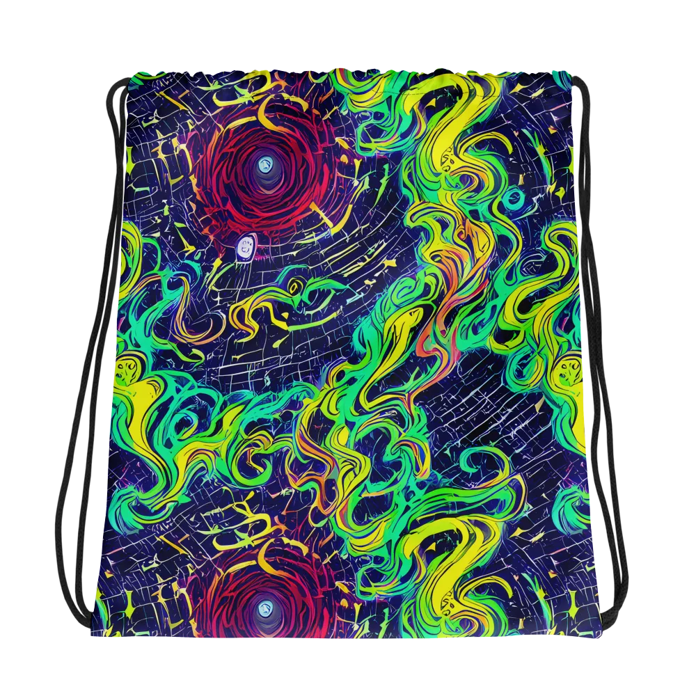 Neon Whirlwind on Drawstring Bag — Photo