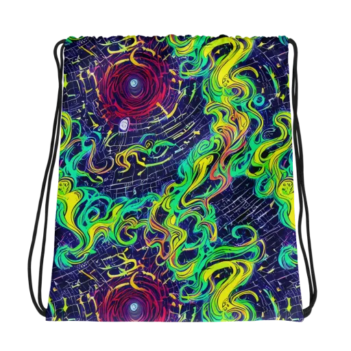 Neon Whirlwind on a Drawstring Bag