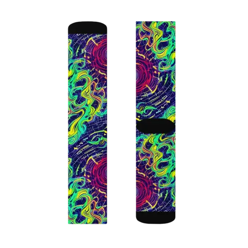Neon Whirlwind on a Socks