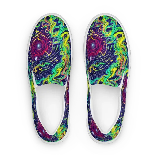 Neon Whirlwind on a Women's Slip-On Canvas Shoes