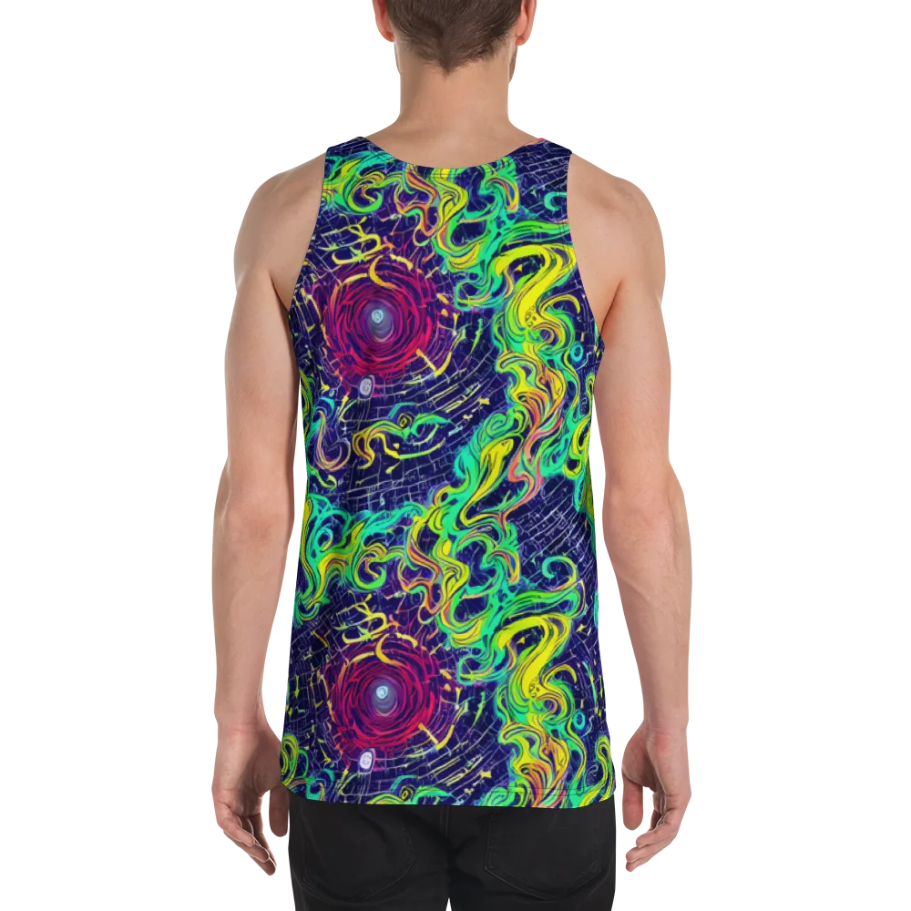 Neon Whirlwind on Men's Tank Top — Back