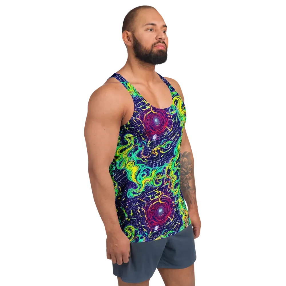 Neon Whirlwind on Men's Tank Top — Right Front
