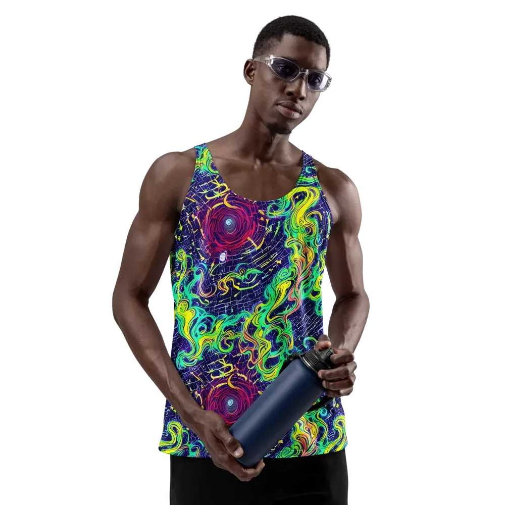 Neon Whirlwind on Men's Tank Top — Front