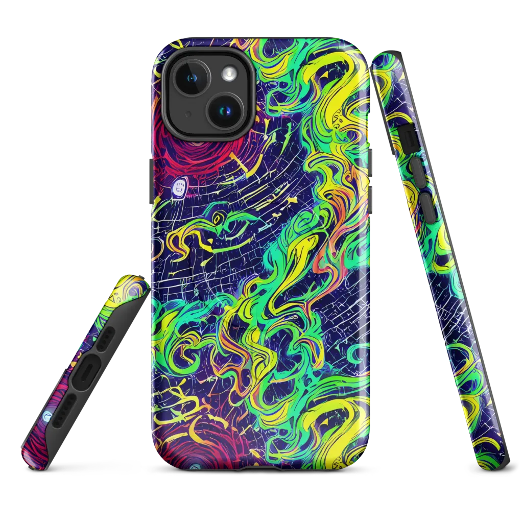 Neon Whirlwind on MagSafe Tough Case for iPhone® — Front