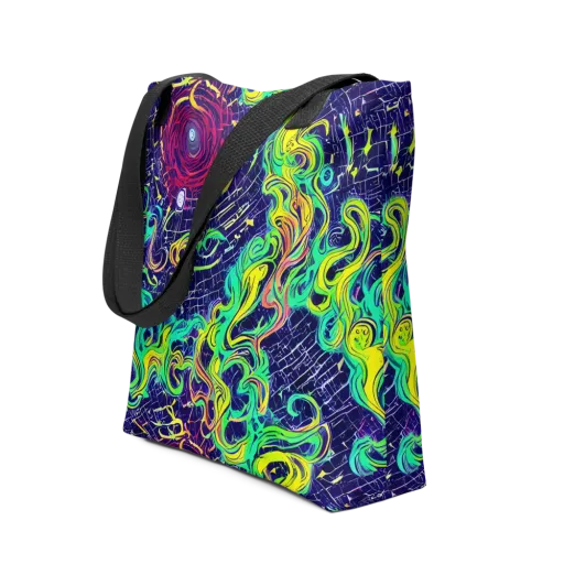 Neon Whirlwind on a Tote Bag