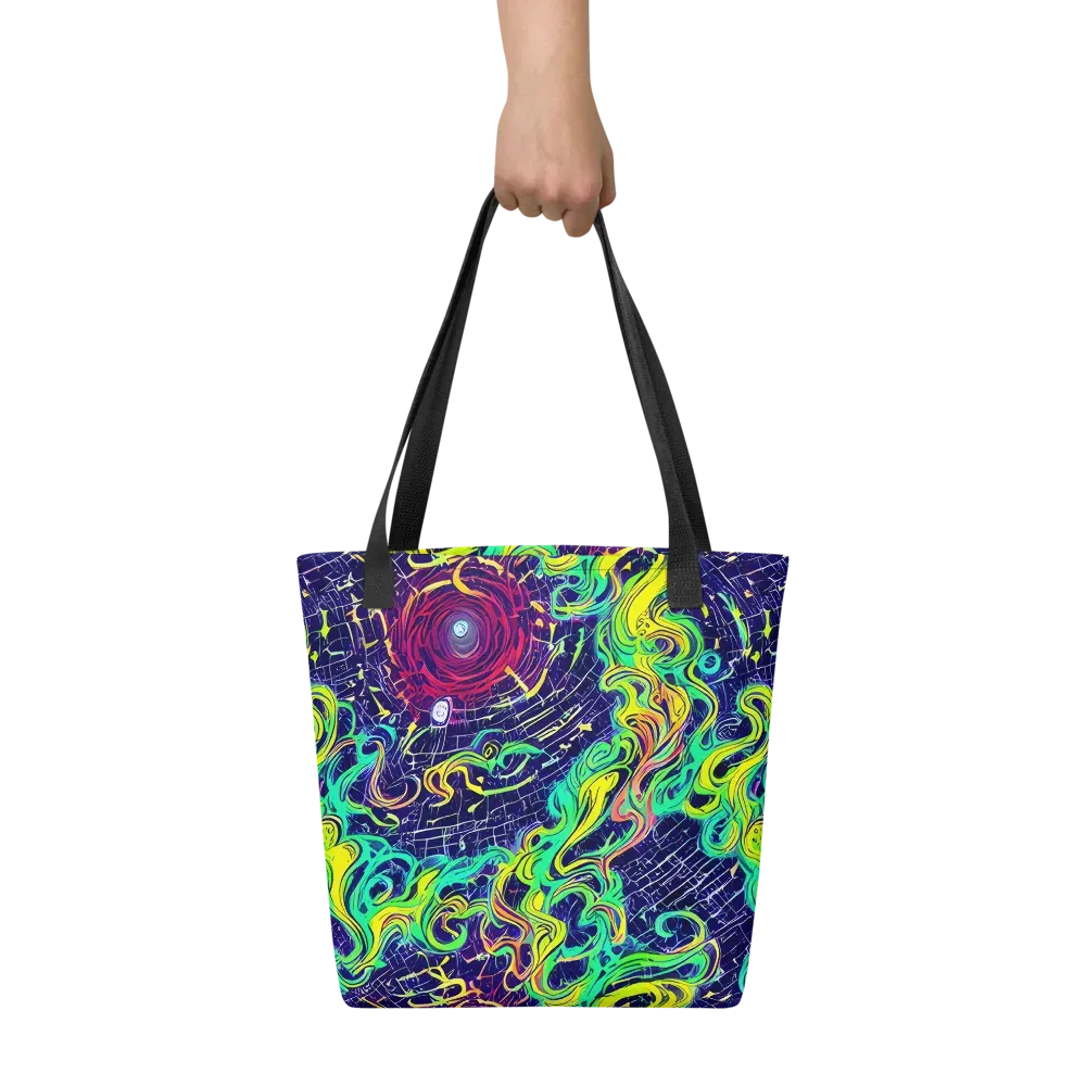 Neon Whirlwind on Tote Bag — Front