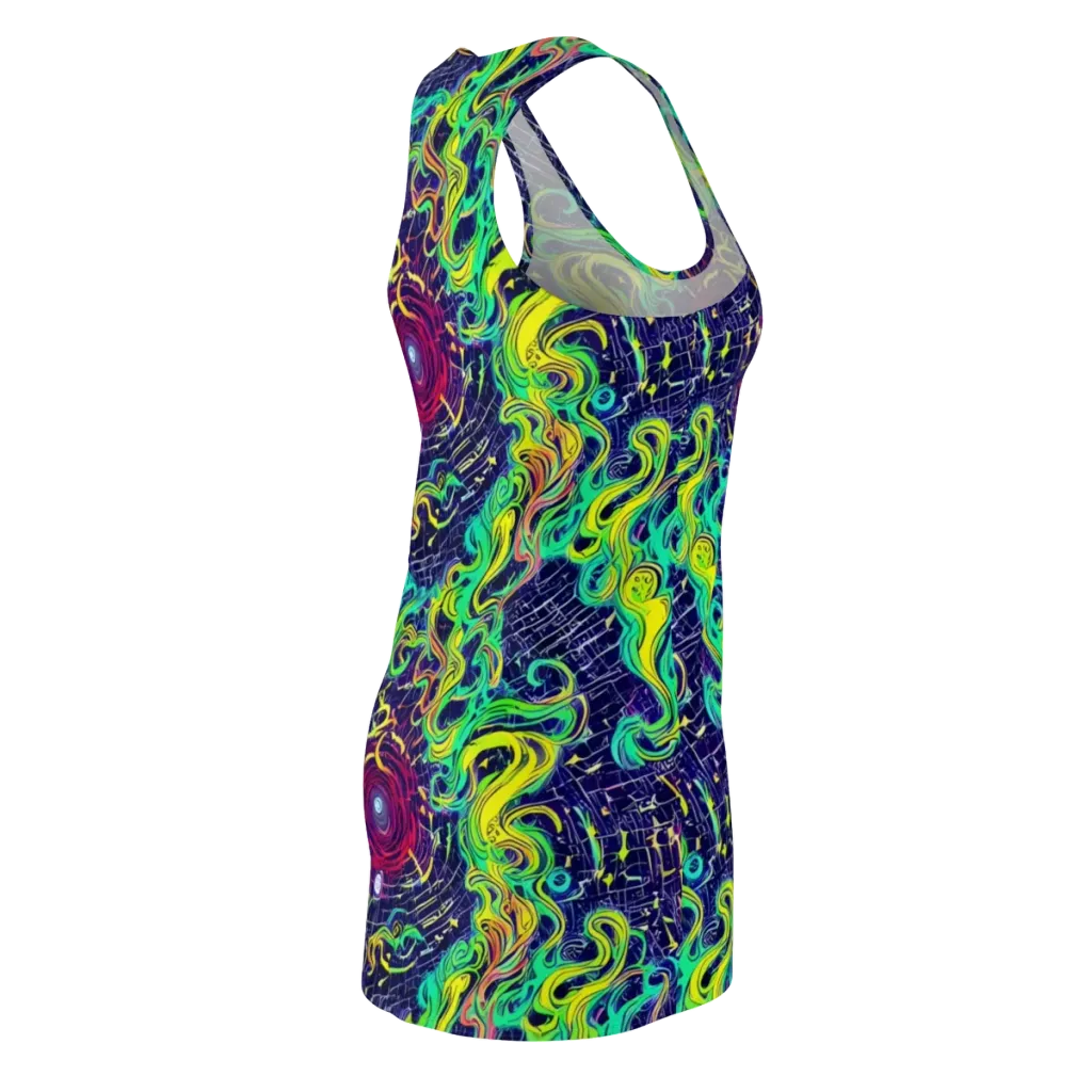 Neon Whirlwind on Racerback Dress — Back Side