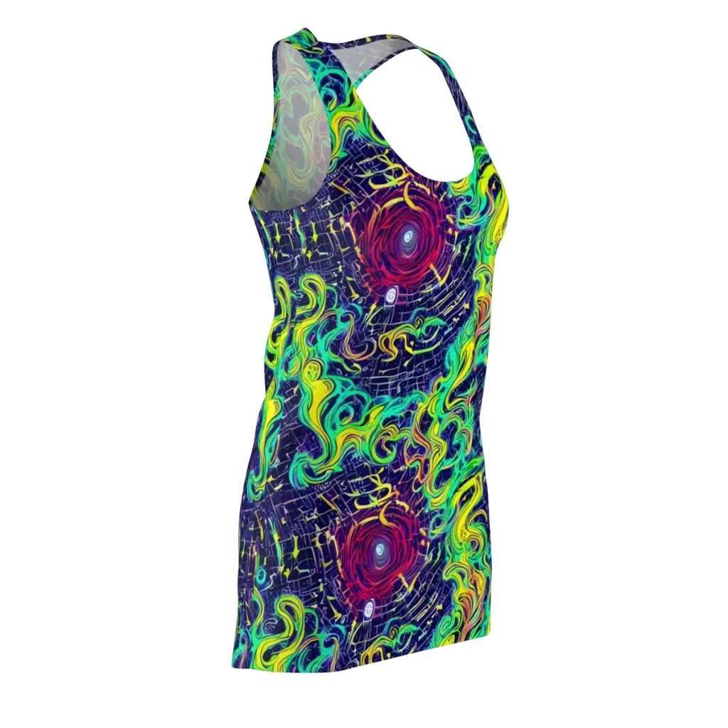 Neon Whirlwind on Racerback Dress — Front Side