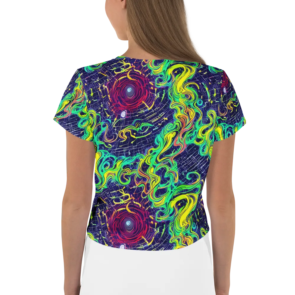 Neon Whirlwind on Crop Tee — Back