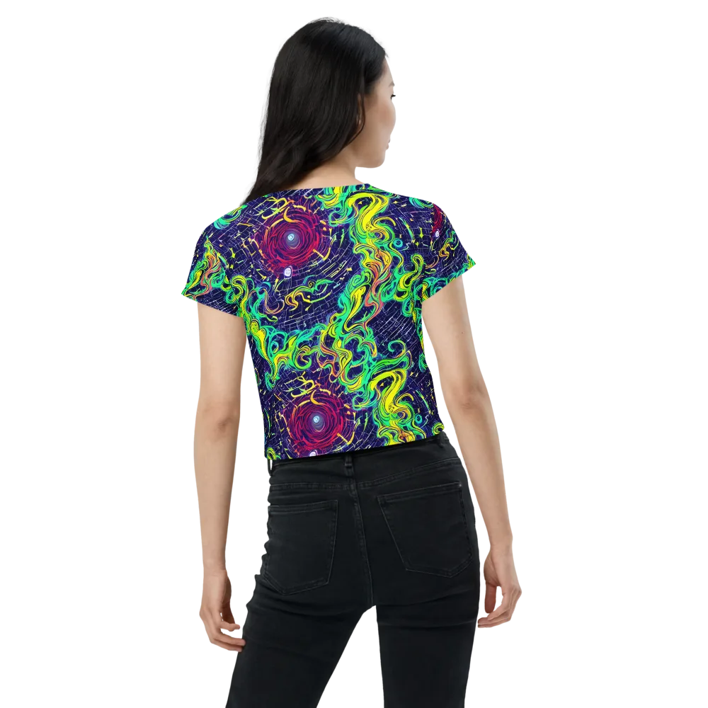Neon Whirlwind on Crop Tee — Back
