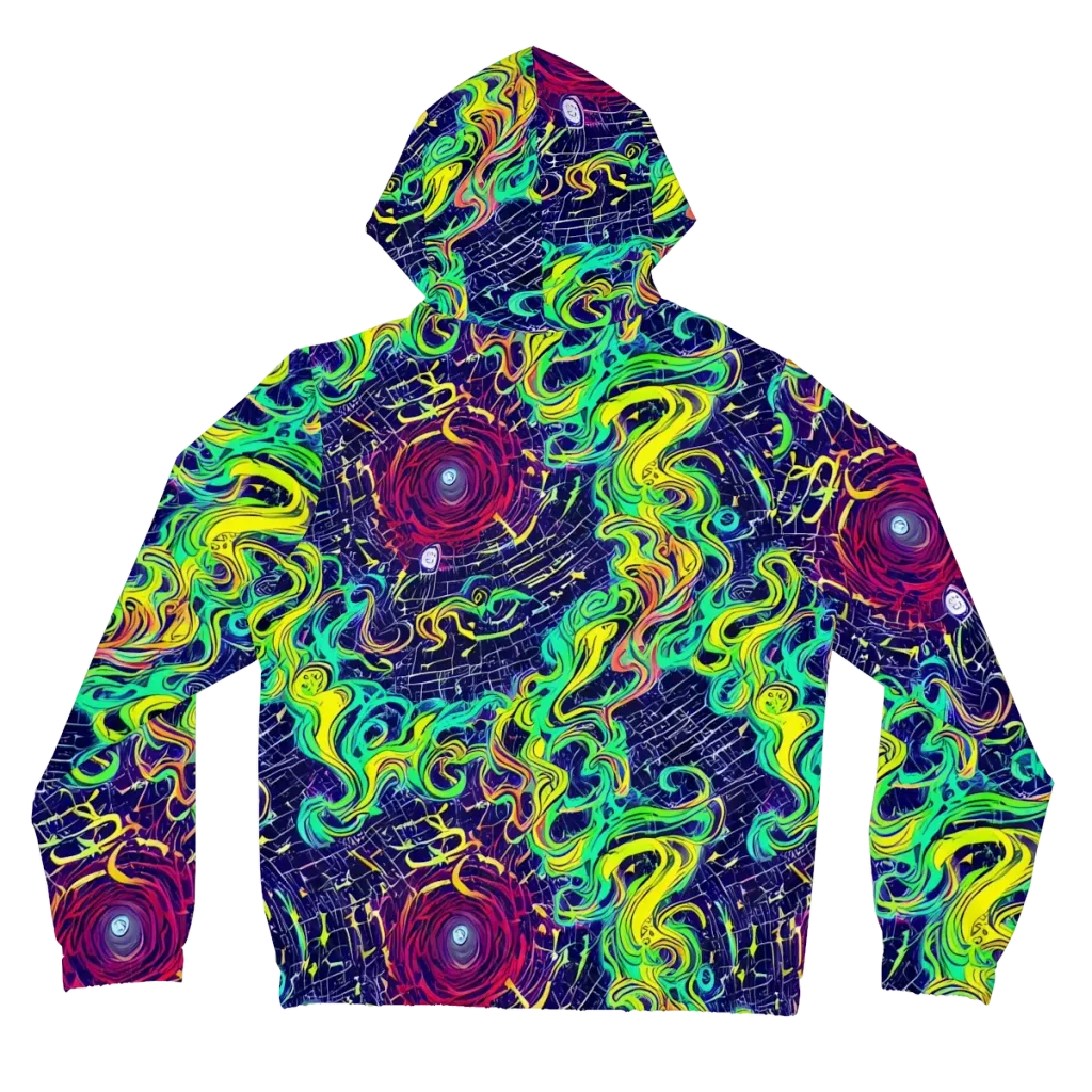 Neon Whirlwind on Women's Full-Zip Hoodie — Back