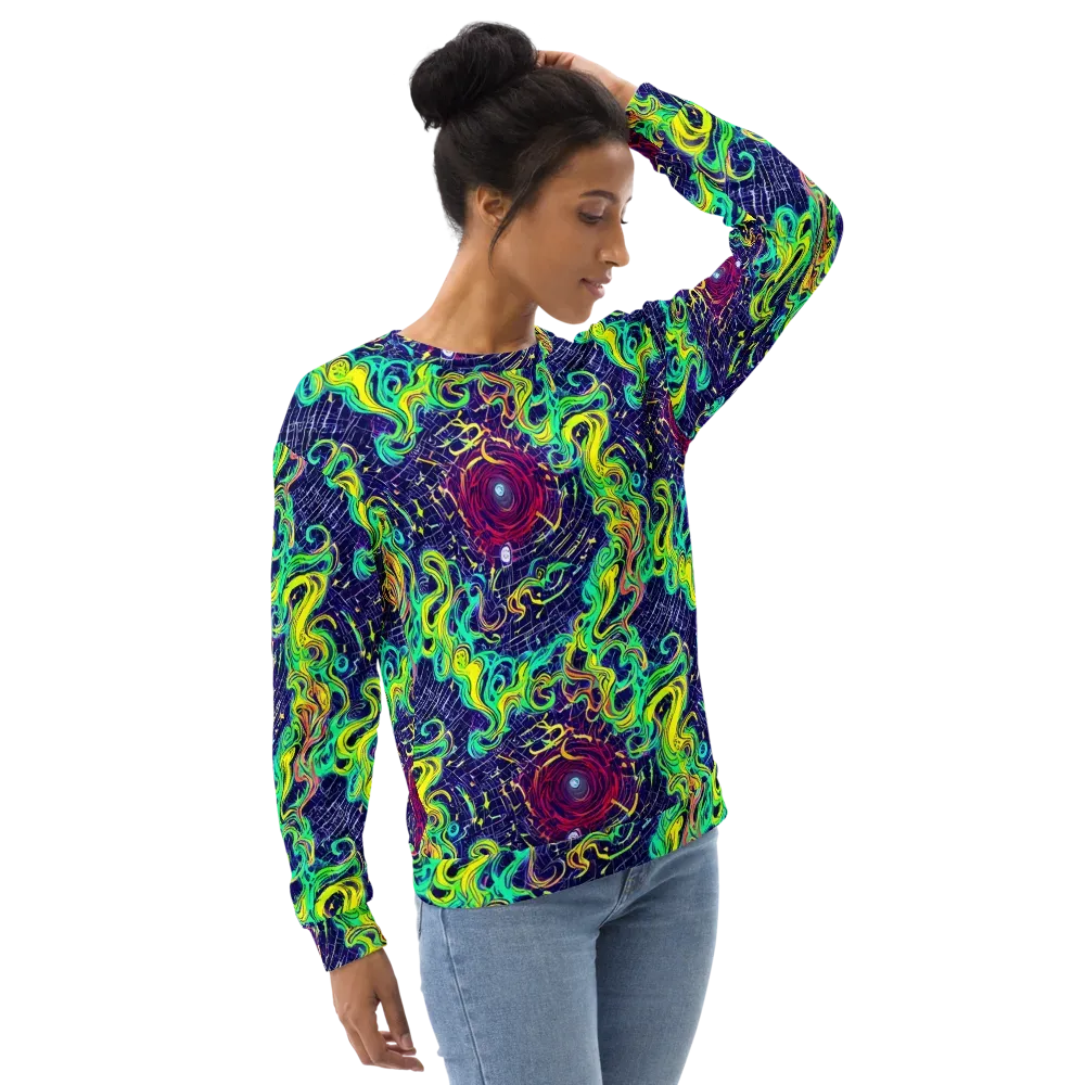 Neon Whirlwind on Sweatshirt — Right Front