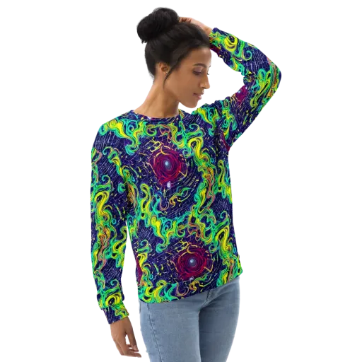 Neon Whirlwind on a Sweatshirt
