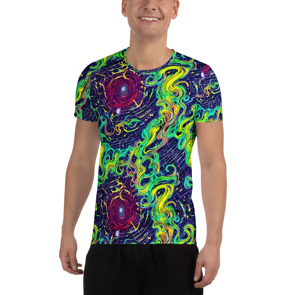 Neon Whirlwind on Men's Athletic T-Shirt — Front