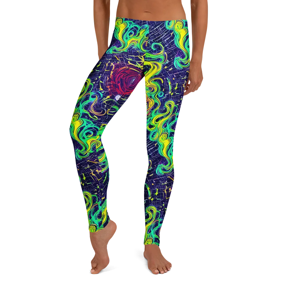 Neon Whirlwind on Leggings — Front