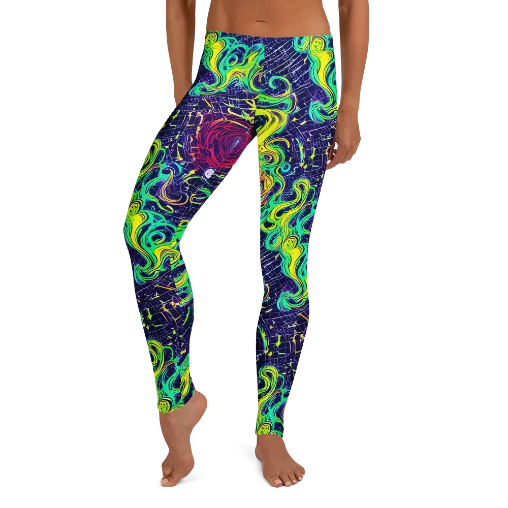 Neon Whirlwind on Leggings — Front
