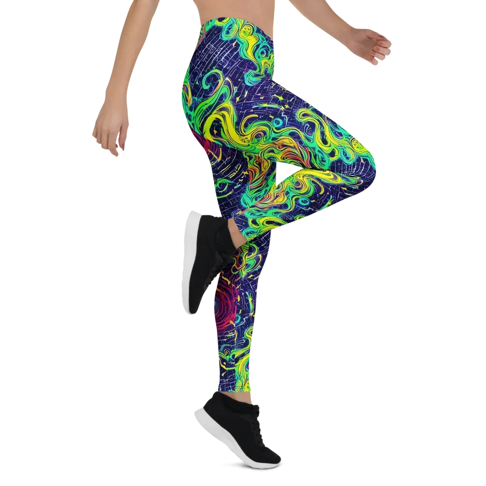 Neon Whirlwind on Leggings — Right