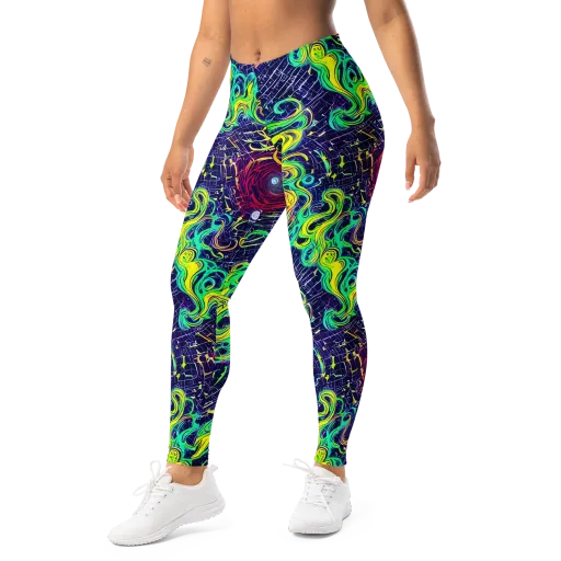Neon Whirlwind on a Leggings