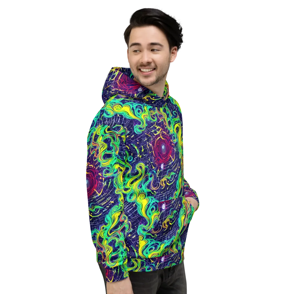 Neon Whirlwind on Hoodie — Right