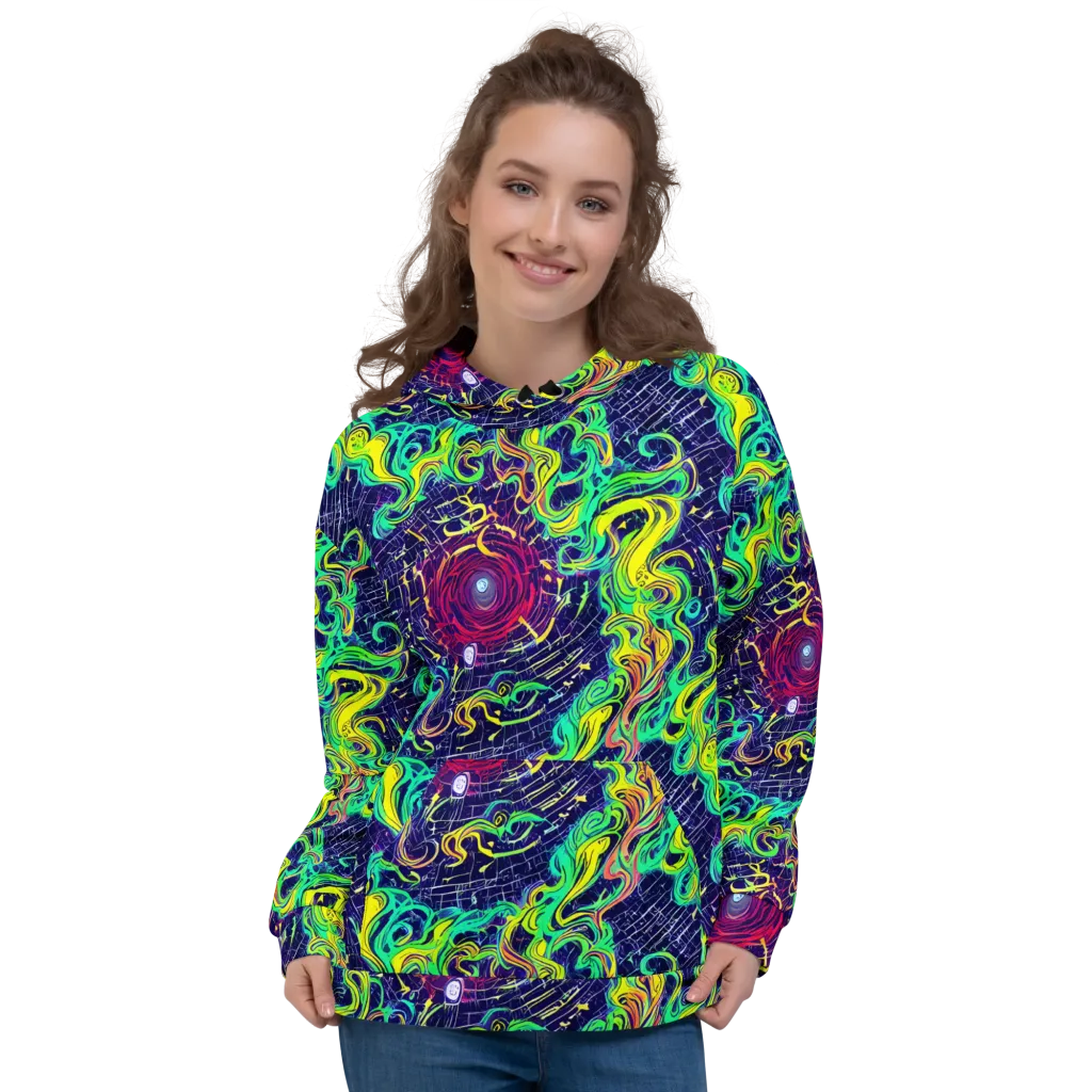 Neon Whirlwind on Hoodie — Front