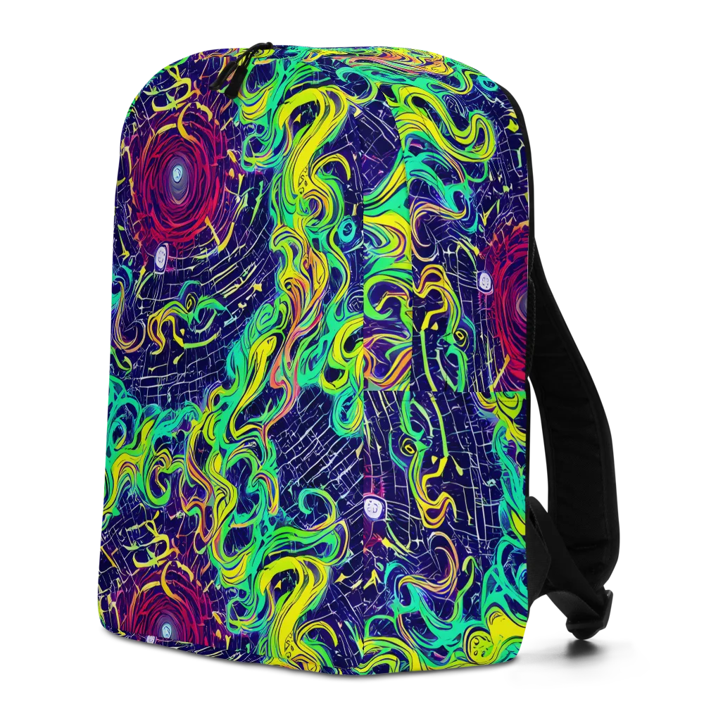 Neon Whirlwind on Minimalist Backpack — Left