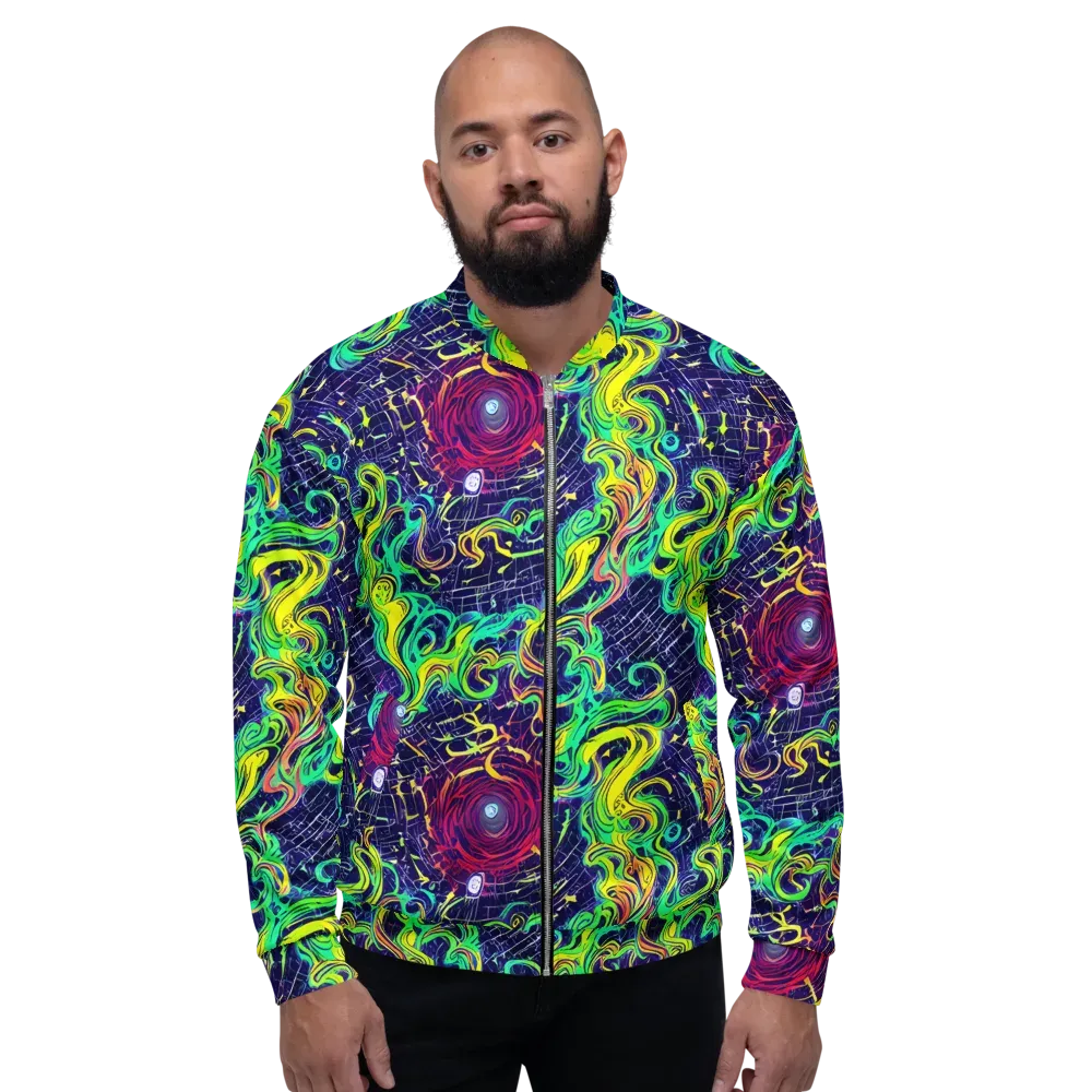 Neon Whirlwind on Bomber Jacket — Front