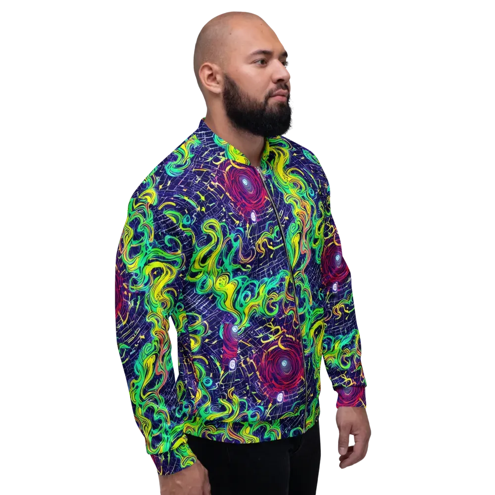 Neon Whirlwind on Bomber Jacket — Right