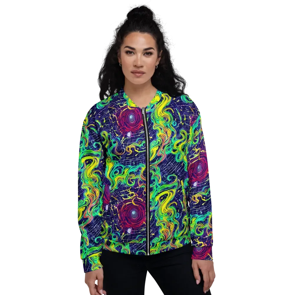 Neon Whirlwind on Bomber Jacket — Front