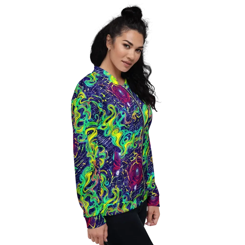 Neon Whirlwind on Bomber Jacket — Right