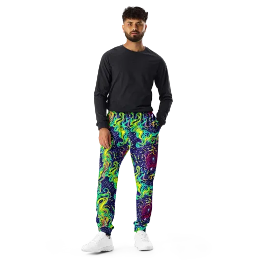 Neon Whirlwind on a Men's Joggers