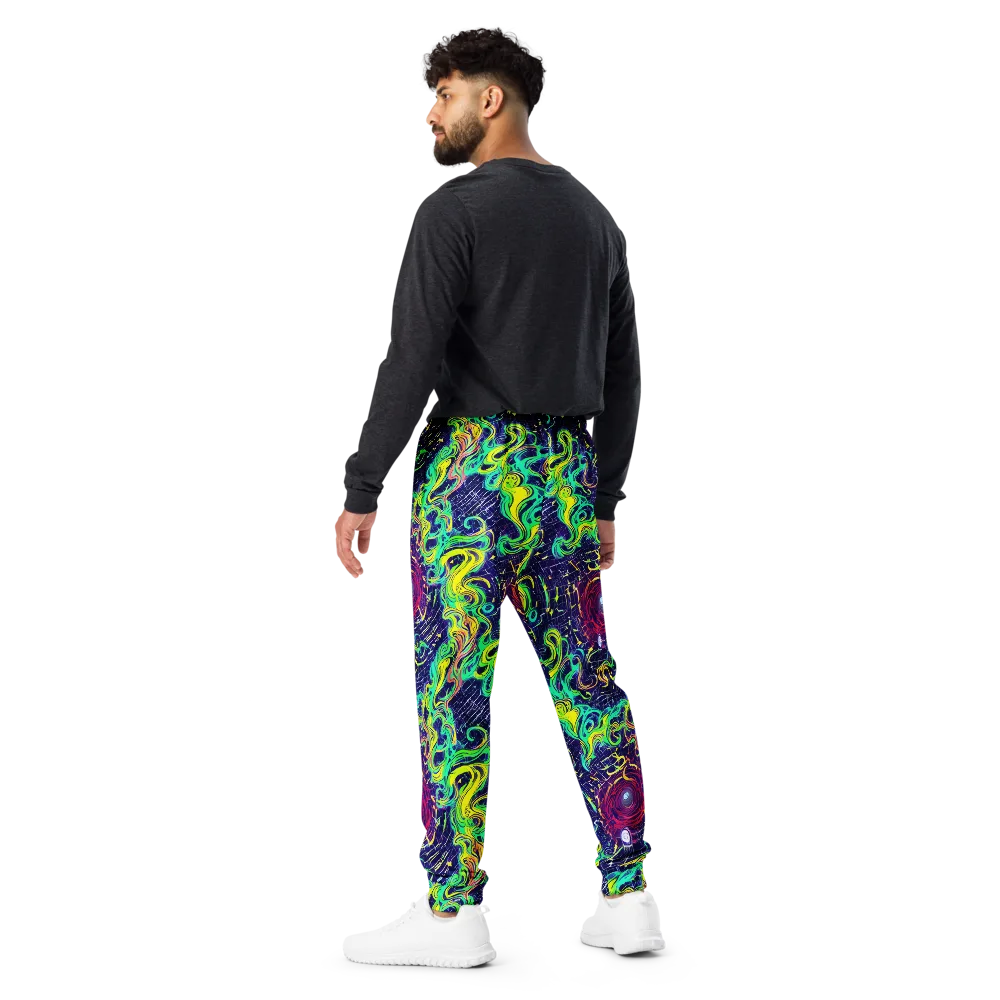 Neon Whirlwind on Men's Joggers — Back
