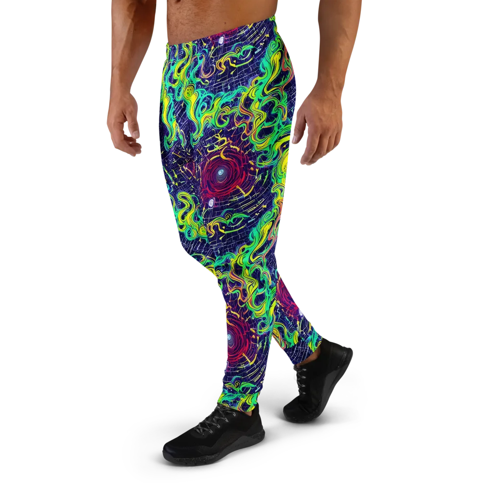 Neon Whirlwind on Men's Joggers — Left