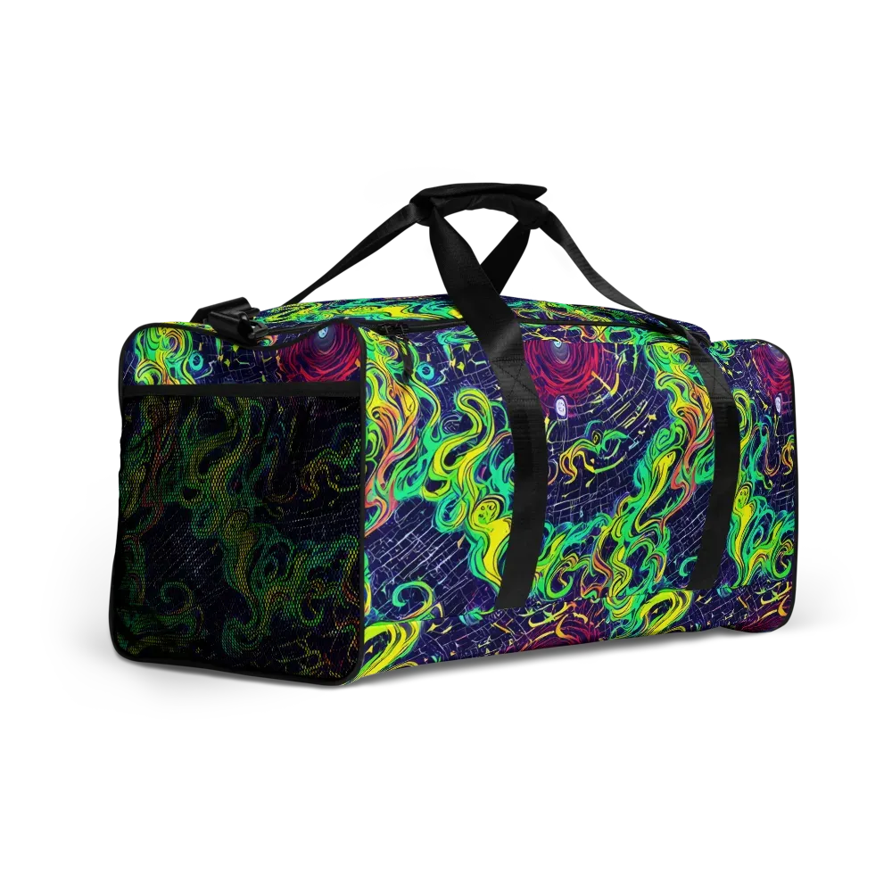 Neon Whirlwind on Duffle Bag — Right Front