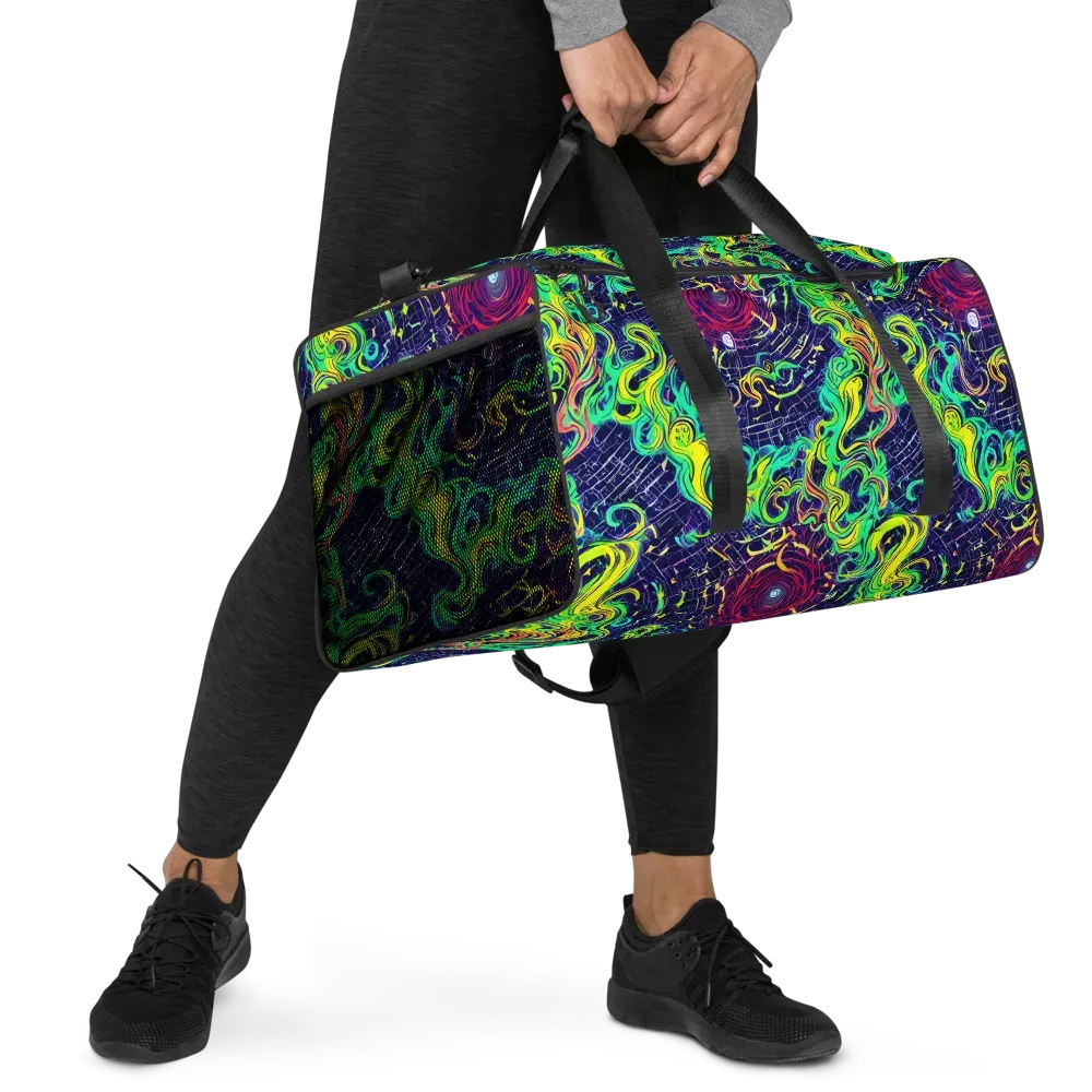 Neon Whirlwind on Duffle Bag — Right Front
