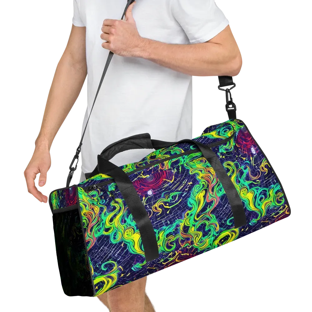 Neon Whirlwind on Duffle Bag — Right Front