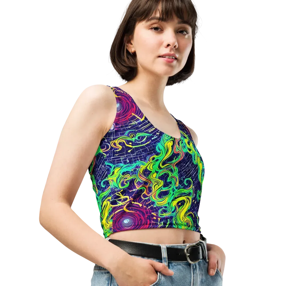 Neon Whirlwind on Crop Top — Right Front
