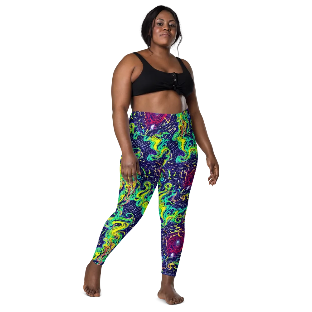 Neon Whirlwind on Leggings with Pockets — Front