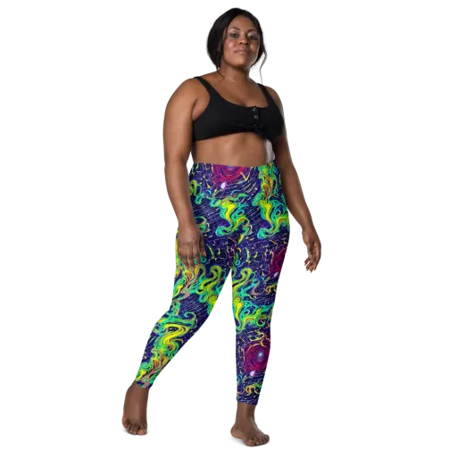 Neon Whirlwind on a Leggings with Pockets