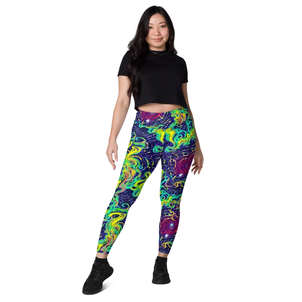 Neon Whirlwind on Leggings with Pockets — Front