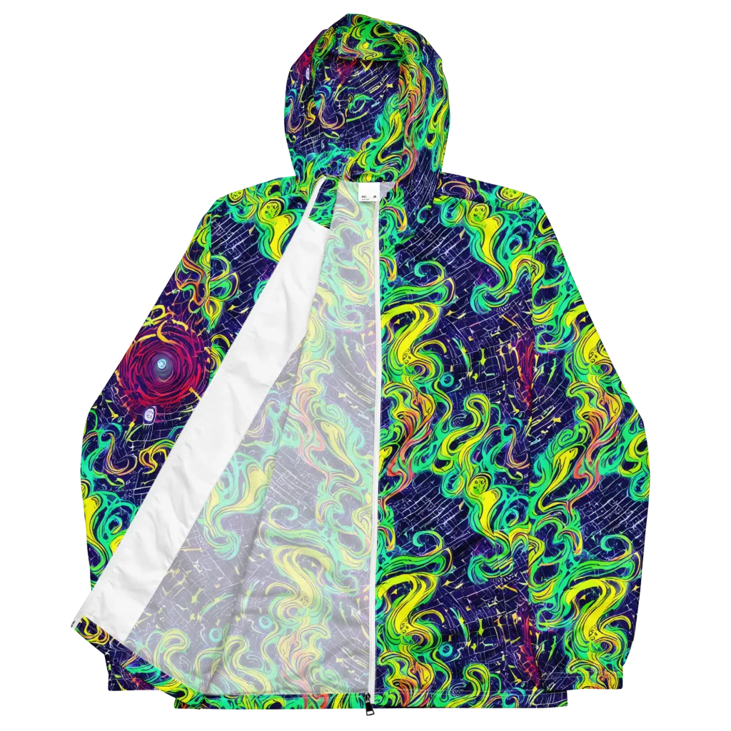 Neon Whirlwind on Men's Windbreaker — Front
