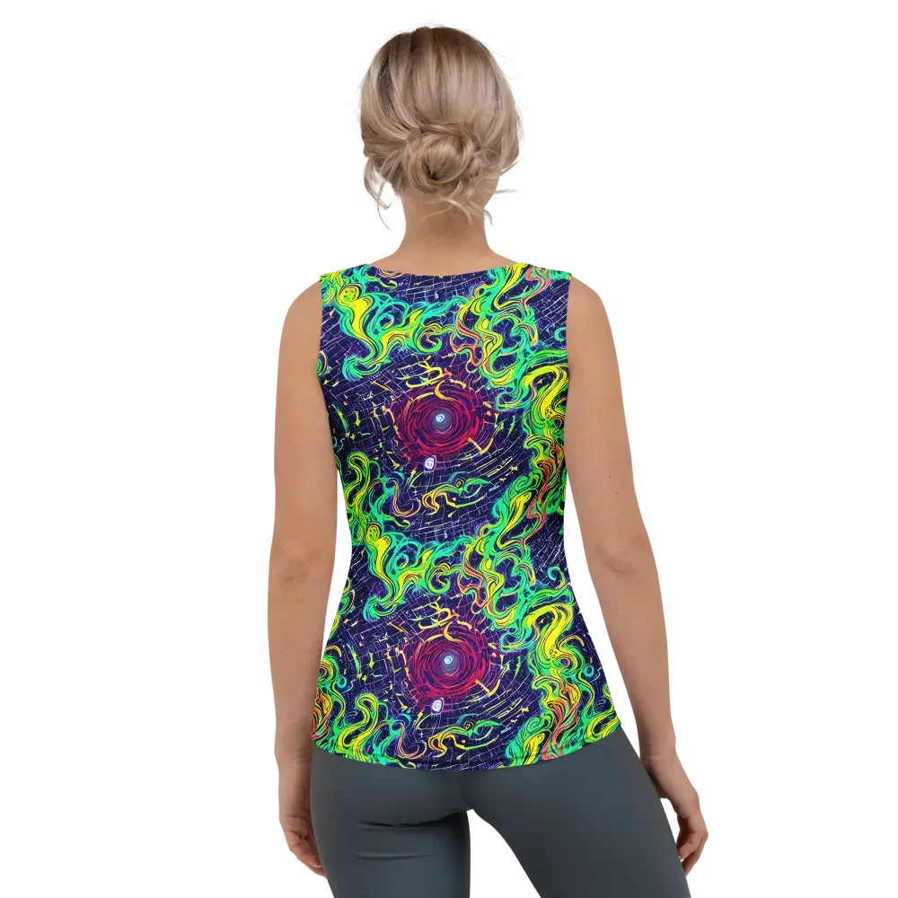 Neon Whirlwind on Women's Tank Top — Back