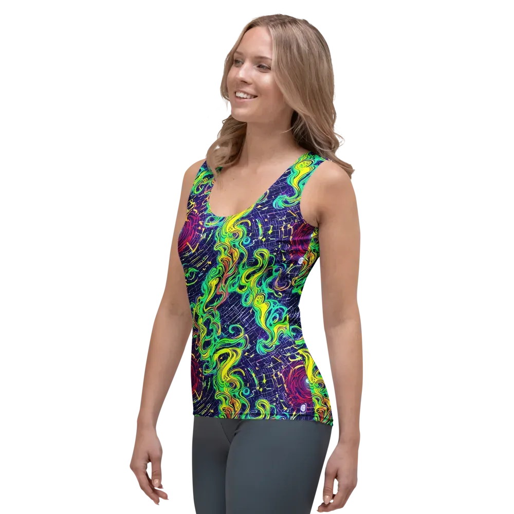 Neon Whirlwind on Women's Tank Top — Left Front